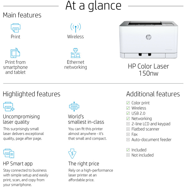 Imprimante Laser Couleur HP 150nw (4ZB95A) – Image 6